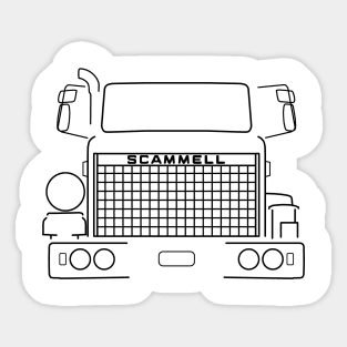 Scammell S24 classic lorry black outline graphic Sticker